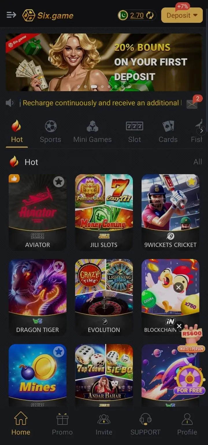 Six Game Homepage
